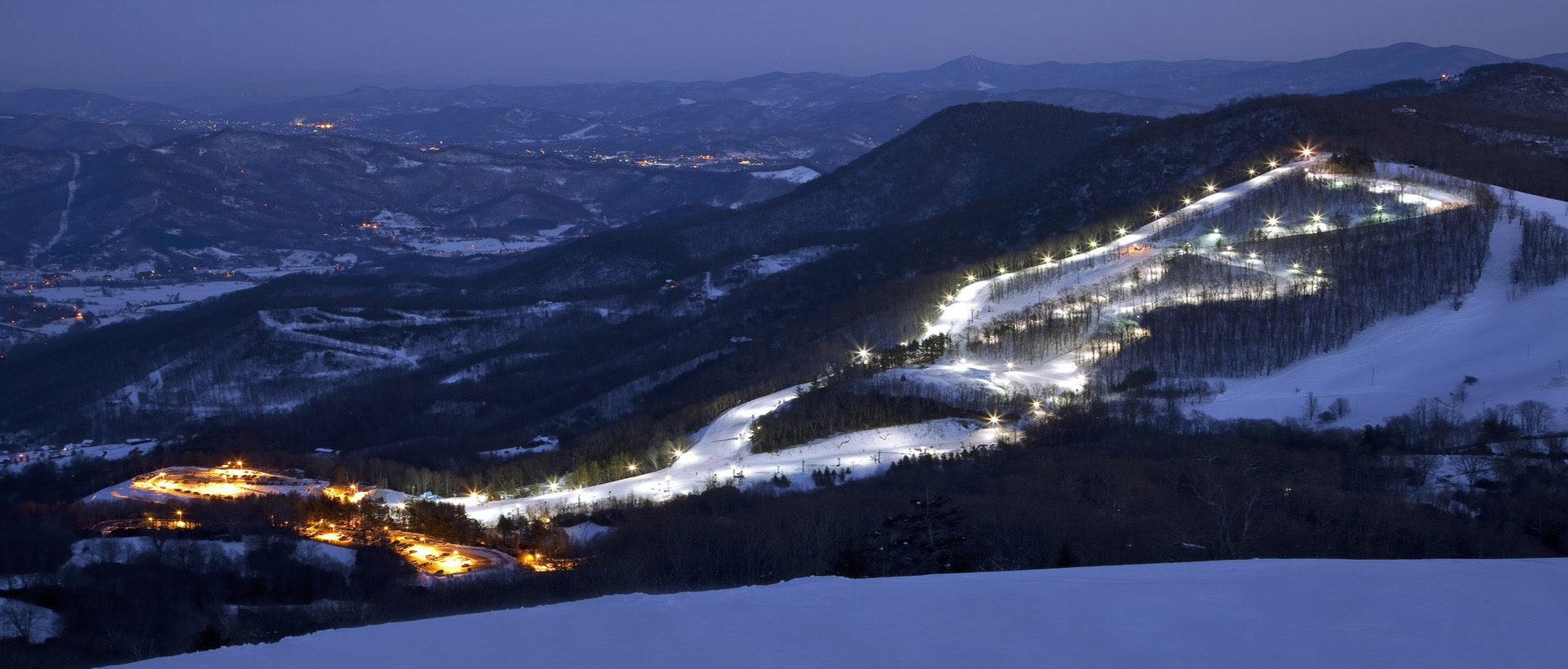 Cataloochee Ski at night